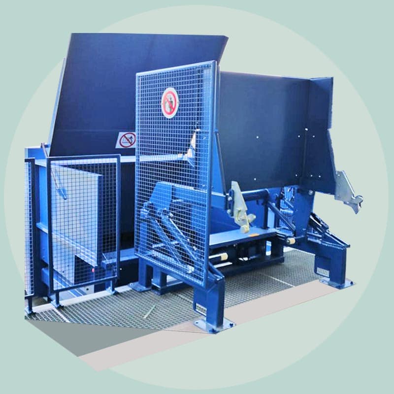 Downwaste bin tipper lifter