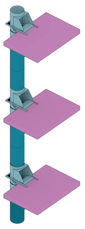 Downwaste steel construction debris chute