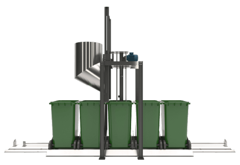 Downwaste bin feed press — installed view