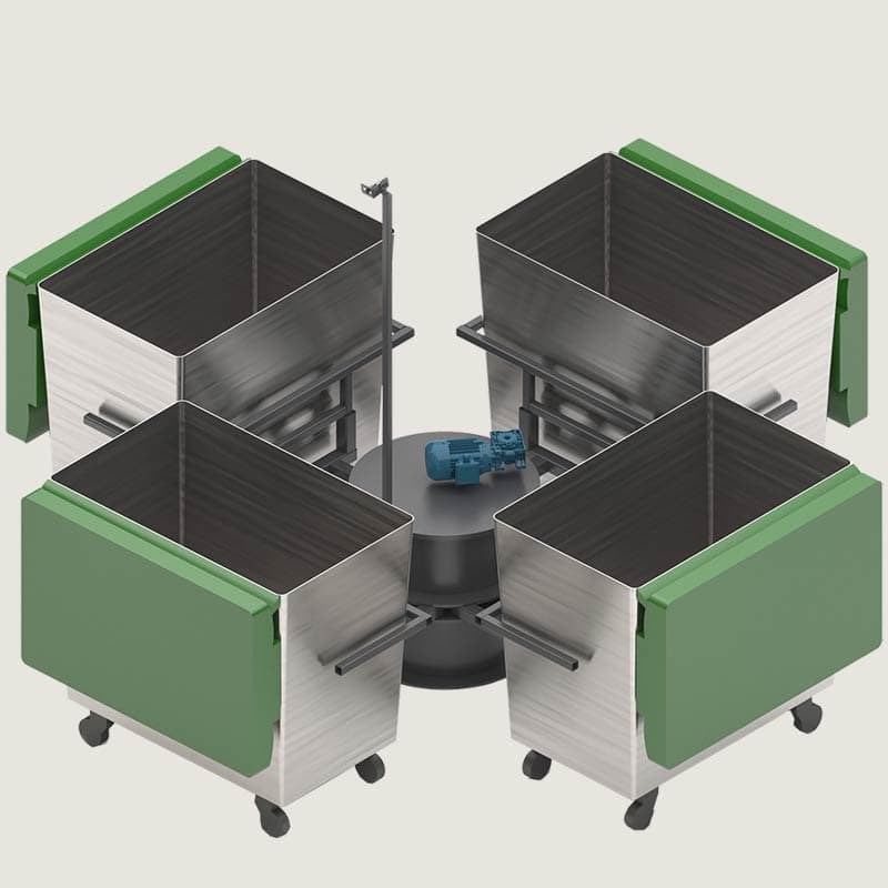Downwaste automatic laundry carousel