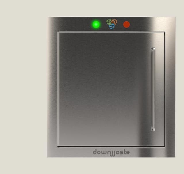 Electric laundry chute door — closed