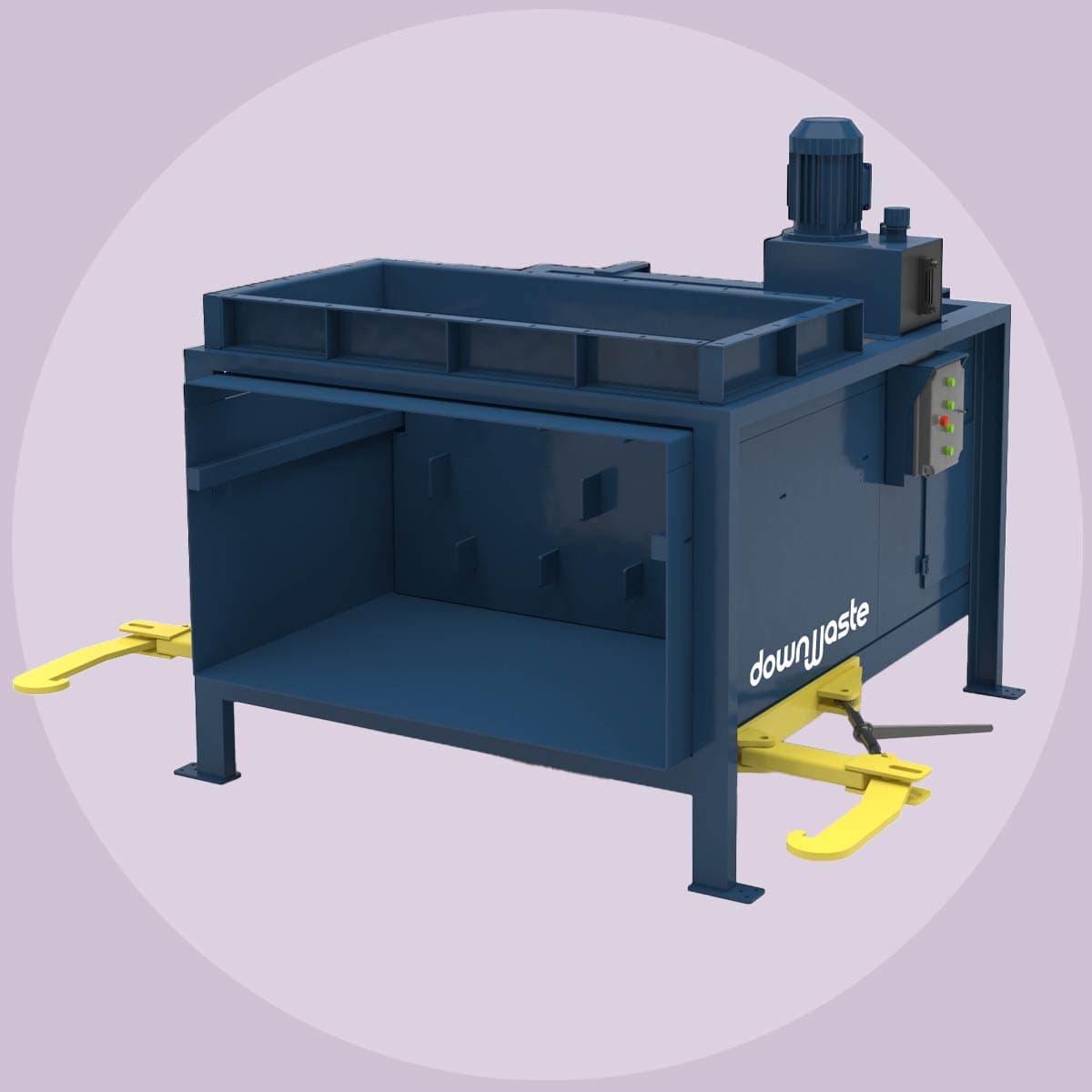 Downwaste static compactor — front view