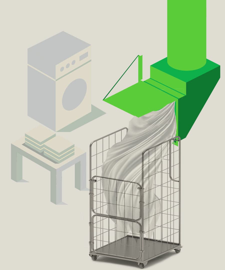 Downwaste stainless steel rolltainer laundry trolley