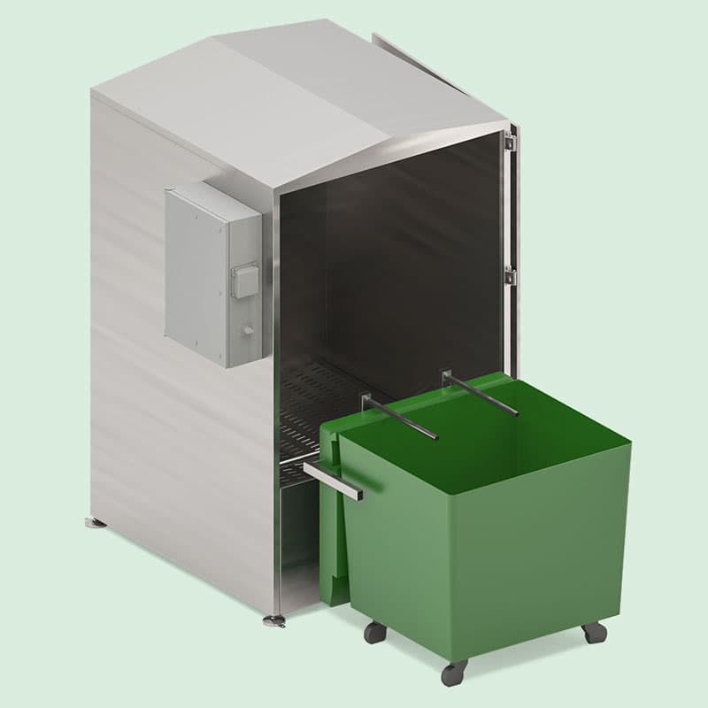 Downwaste automatic trash bin washer