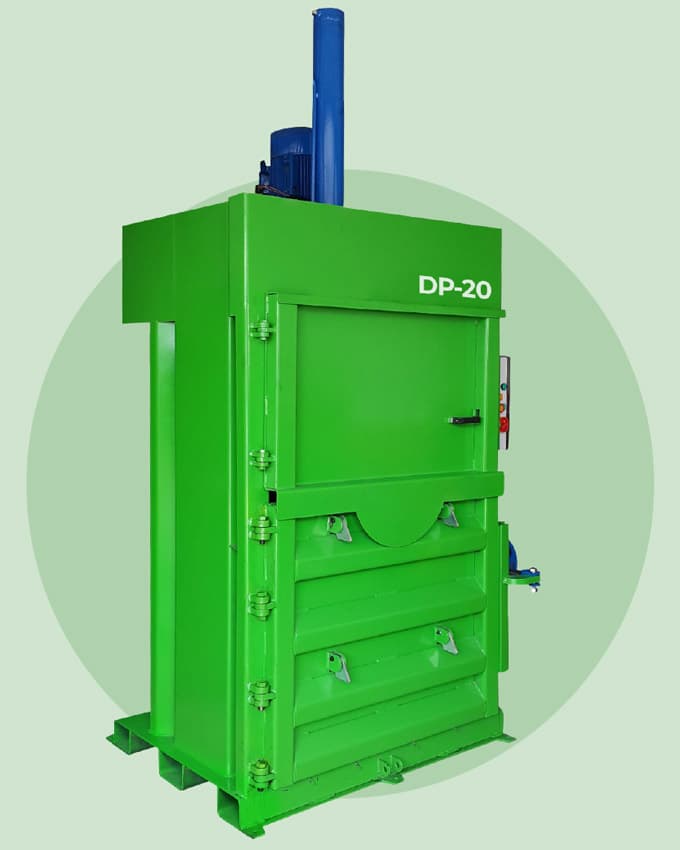 Downwaste vertical baler